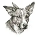 basenji dog face tattoo design idea