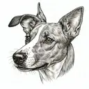 basenji dog face tattoo design idea
