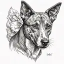 basenji dog face tattoo design idea