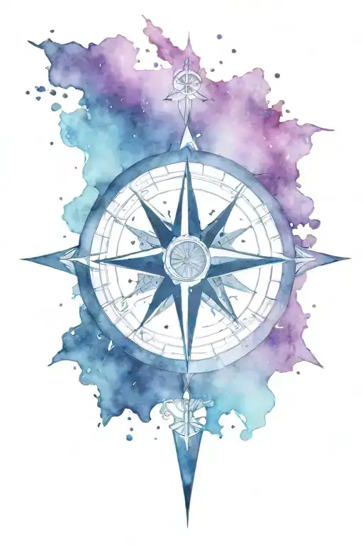 compass with Taurus constellation tattoo design idea