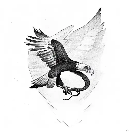 eagle grabbing a snake  tattoo design idea