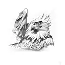 eagle grabbing a snake  tattoo design idea