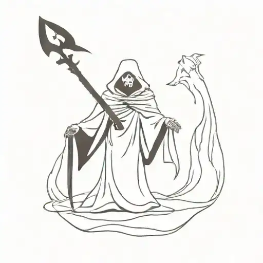 Grim reaper and erebus tattoo design idea