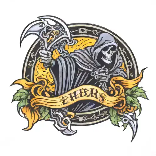 Grim reaper and erebus tattoo design idea