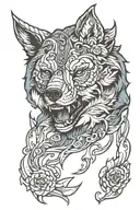 bear wolf head tattoo design idea