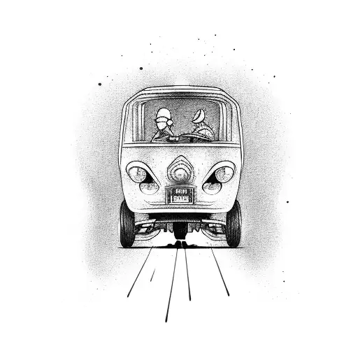 A tuktuk cruising through the busy streets of Thailand tattoo design idea