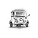 A tuktuk cruising through the busy streets of Thailand tattoo design idea