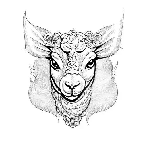 fear the lamb tattoo design idea