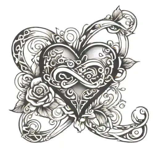infinity and heart tattoo design idea