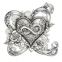 infinity and heart tattoo design idea
