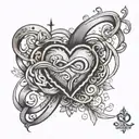 infinity and heart tattoo design idea