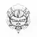 A Dragonball Z character with the word 'life' incorporated into the design tattoo design idea