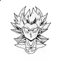 A Dragonball Z character with the word 'life' incorporated into the design tattoo design idea