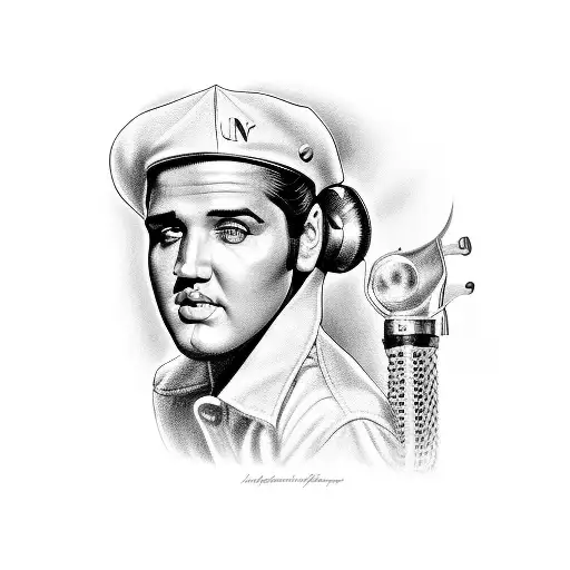 In memory of gram who loved Elvis Presley  tattoo design idea