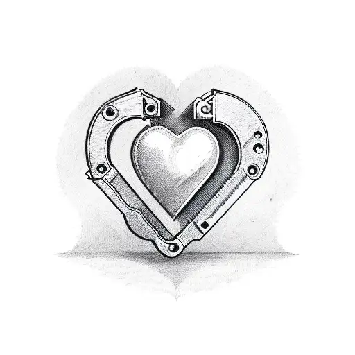 A wrench and a piston forming a heart shape, symbolizing the mechanic's love for their occupation tattoo design idea