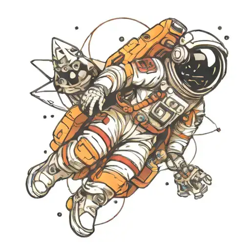 astronaut tattoo design idea