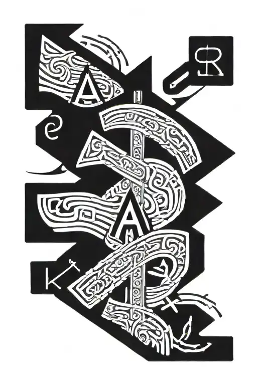 anglo saxon runes upper arm sleeve tattoo tattoo design idea