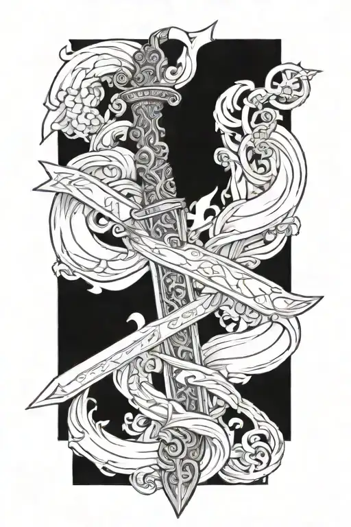 bible morphing into a sword tattoo design idea