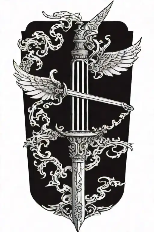 book morphing into a sword tattoo design idea