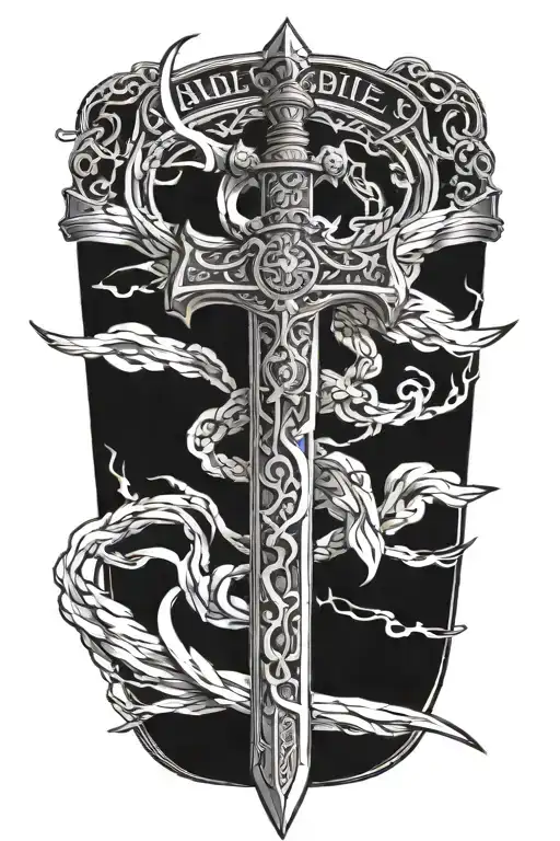bible morphing into a sword tattoo design idea