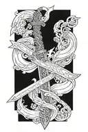 bible morphing into a sword tattoo design idea