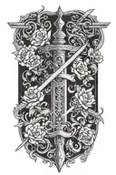 bible morphing into a sword tattoo design idea