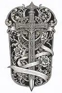 bible morphing into a sword tattoo design idea