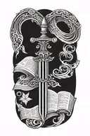 bible turning into a sword tattoo design idea