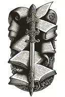 bible turning into a sword tattoo design idea