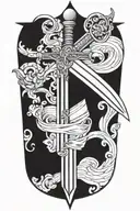 bible turning into a sword tattoo design idea