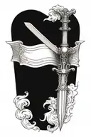 bible morphing into a sword tattoo design idea