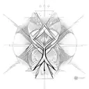geometric style compared to drawing, Pilar's of creation, root of tree, stars tattoo design idea