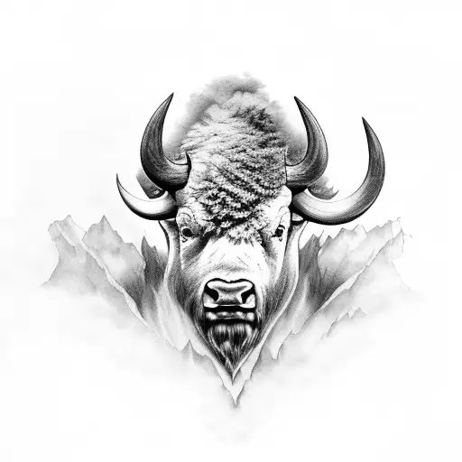 Buffalo, and the saying "into the storm" tattoo design idea