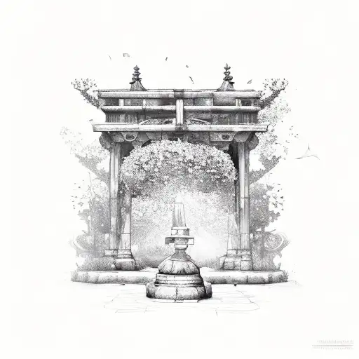 tombs turning into gardens tattoo design idea