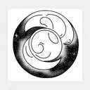 all moon phases with stars and swirls long tattoo design idea