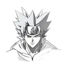 Anime character mashup featuring Satoru Gojo, Jiraya, Kakashi, Rojo, Azul, and Purpura tattoo design idea