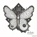 A geometric design incorporating the quote 'Life taught me to never give up Neither win nor lose but seek to evolve' tattoo design idea