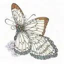 butterfly with half wing mbeing the aster flower and i want the number for incorporaed in it tattoo design idea