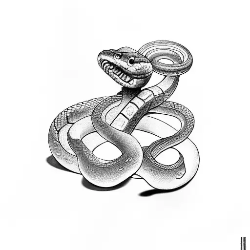 snake with wine glass tattoo design idea