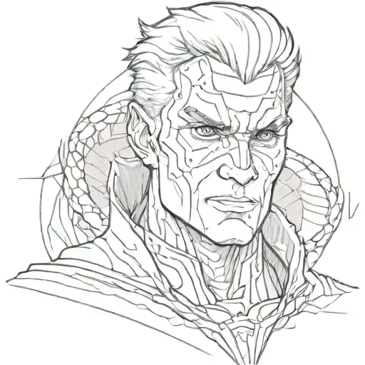 Homelander from the TV series "Boys", his face, his look tattoo design idea