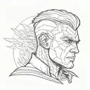 Homelander from the TV series "Boys", his face, his look tattoo design idea