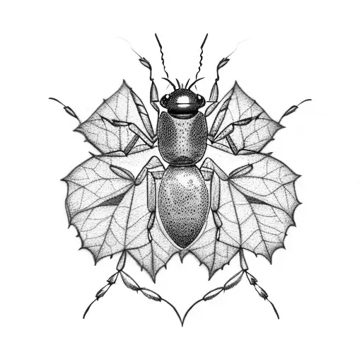 two ants carrying a leaf tattoo design idea