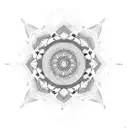 A mesmerizing mandala design incorporating elements of the client's loved one's favorite things, with the date of their passing at the center tattoo design idea