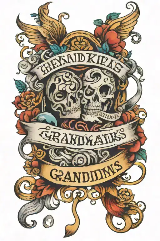 grandkids names intertwined tattoo design idea