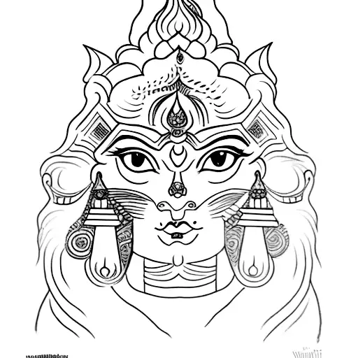 Shiv and Durga combination  tattoo design idea