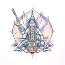 Shiv and Durga tattoo design idea