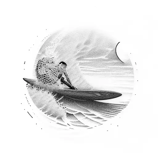 surfboard tattoo design idea