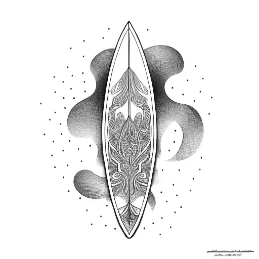 surfboard tattoo design idea