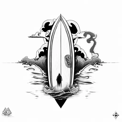 surfboard tattoo design idea