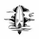 surfboard tattoo design idea